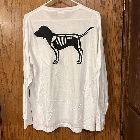 Victoria’s Secret PINK Not Your Boo Long Sleeve Top - Glow In Dark Skeleton - Picture 2 of 11